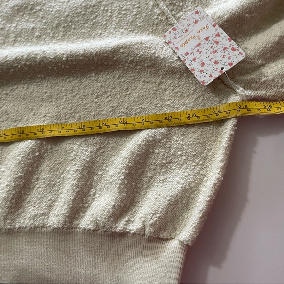 Free People “Found My Friend” Pullover Crewneck Sweater Cream Size Small NWT - Picture 6 of 11